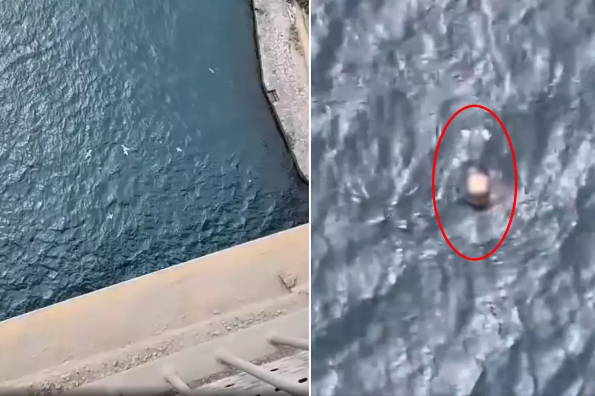 Köprüden atlayan gencin cansız bedeni akıntıyla böyle sürüklendi