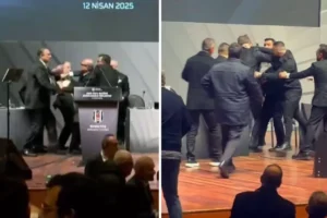 Hasan Arat kürsüde konuşurken yumruklandı