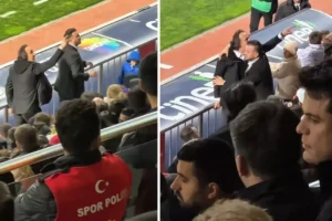 Galatasaray’a edilen küfürleri duyann Eyüpspor Başkanı kendi taraftarıyla ile tartıştı