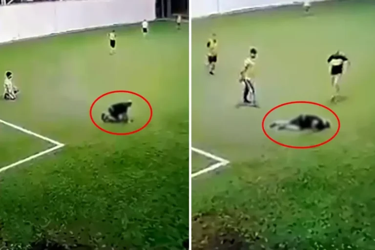 Halı sahada infial yaratan görüntü! Kamera saniye saniye kaydetti