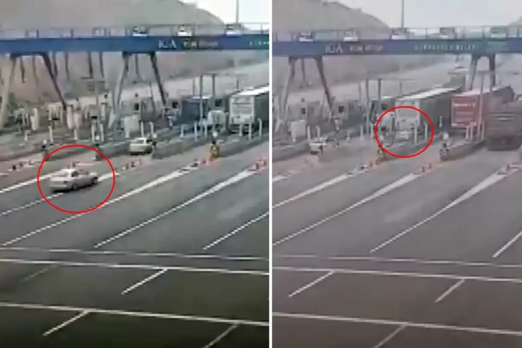 Gişelerde 4 kişinin feci şekilde can verdiği kaza anı kamerada