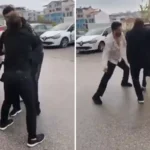 Polis memurunu eşinin gözü önünde böyle dövdüler